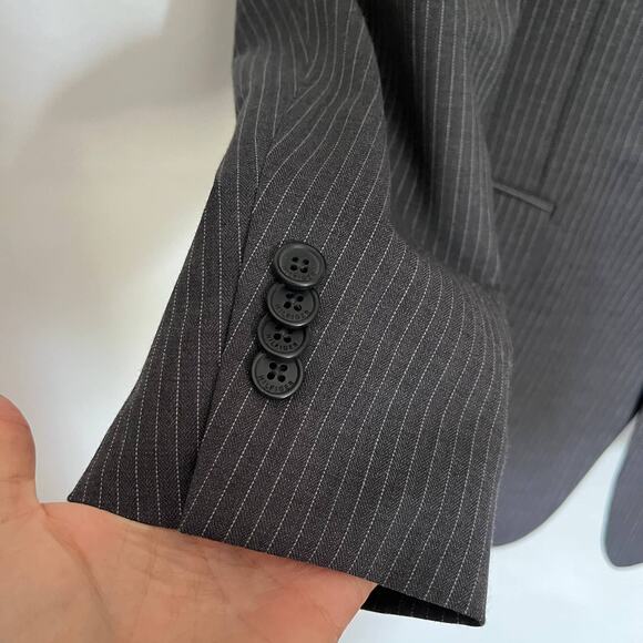 Y2K Tommy Hilfiger Wool Pinstripe Mens Blazer 40L Preppy Ivy 2 Button Academia - Picture 5 of 14